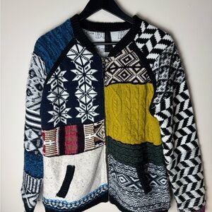 Vintage Knit Zip Up Sweater